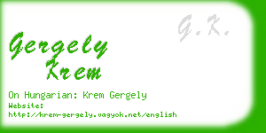 gergely krem business card